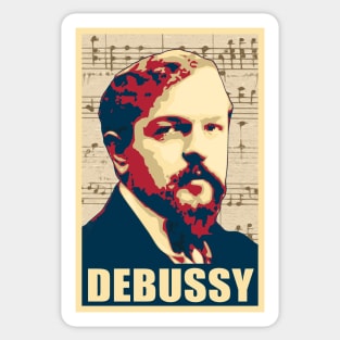 Claude Debussy musical notes Sticker